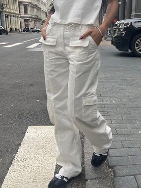 Brandy Melville White Kim Cargo Pants